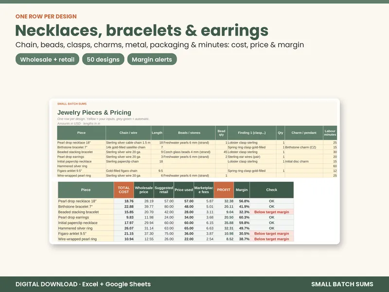 Jewelry + Permanent Jewelry Pricing Calculator screenshot 1